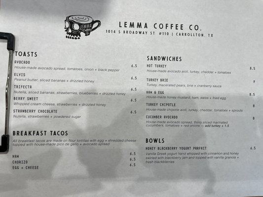 Menu photo 6 Lemma Coffee Co Carrollton, TX Menu photo 6 Lemma Coffee Co Carrollton, TX