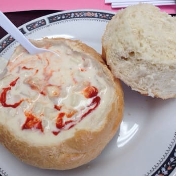 Love Heart's Bakery - New England Clam Chowder with the bread bowl--- perfect Monday lunch- - Bakeries Near Me - Litchfield, Connecticut Love Heart's Bakery - New England Clam Chowder with the bread bowl--- perfect Monday lunch- - Bakeries Near Me - Litchfield, Connecticut