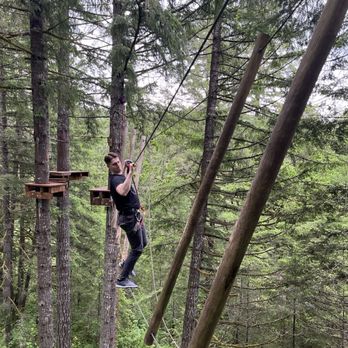 Tree to Tree Adventure Park - An obstacle with a narrow path - Amusement Parks Near Me - Gaston, Oregon