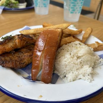 Brown Bag Seafood - Grilled Hake Dinner Plate - Salad Near Me - Chicago, Illinois