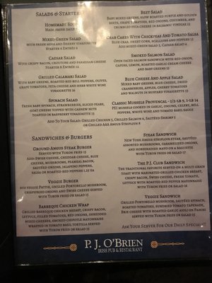 Menu photo 3 P.J. O'Brien Irish Pub and Restaurant Toronto, ON