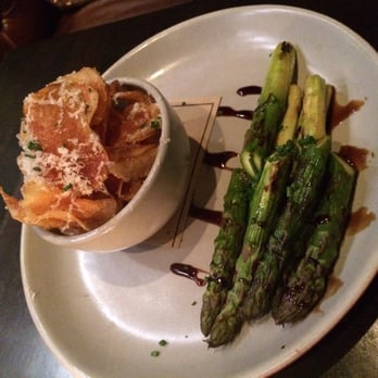 Culinary Dropout - Truffle cheddar potato chips and grilled asparagus - New American Near Me - Scottsdale, Arizona Culinary Dropout - Truffle cheddar potato chips and grilled asparagus - New American Near Me - Scottsdale, Arizona