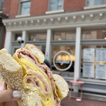 Pearl’s Bagels - The Frenchie on sesame bagel - Bagels Near Me - Washington, DC, District of Columbia Pearl’s Bagels - The Frenchie on sesame bagel - Bagels Near Me - Washington, DC, District of Columbia