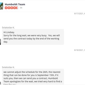Humboldt Team - No mention at all that they cannot send a contract until 3 days before work starts. In contrast, they said they would send it. Now they wont - Plumbing Near Me Humboldt Team - No mention at all that they cannot send a contract until 3 days before work starts. In contrast, they said they would send it. Now they wont - Plumbing Near Me