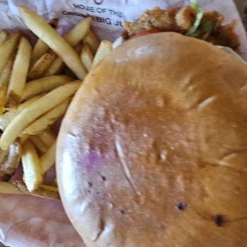 Longhorn Cafe - More CFS sandwich, overlapping bun on all sides - Cafes Near Me - New Braunfels, Texas