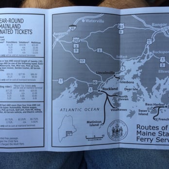 Maine State Ferry Serv Ferry Term - Ferry schedule 2 of 3. - Public Transportation Near Me - Swans Island, Maine