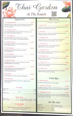 Menu photo 2 Thai Garden at The Ranch Priest River, ID
