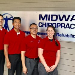 Midway Chiropractic - Our doctors! From the left, Dr. George Miskovic, Dr. Craig Kagetsu, Dr. Xavier Ibarreta, and Dr. Adele Clark. These guys rock!