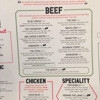 Gourmet Burger Kitchen - beef burger menu - Burgers Near Me - Cambridge, CAM
