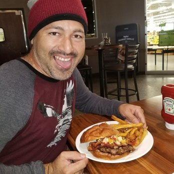 Hy-Vee Market Grille Express - My husband very happy with his delicious hamburger - American Near Me - Lincoln, Nebraska Hy-Vee Market Grille Express - My husband very happy with his delicious hamburger - American Near Me - Lincoln, Nebraska