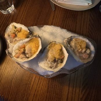 Fum - Oysters (cantaloupe granita + pickled green strawberries) - Italian Near Me - Atlanta, Georgia