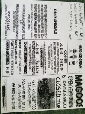 Menu photo 6 Magoo's Drive-In Goffstown, NH