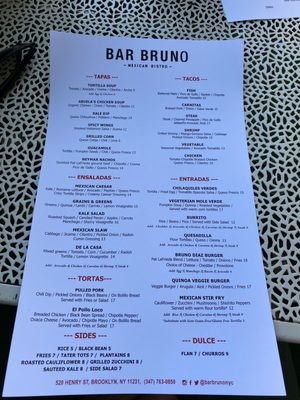 Menu photo 2 Bar Bruno Brooklyn, NY