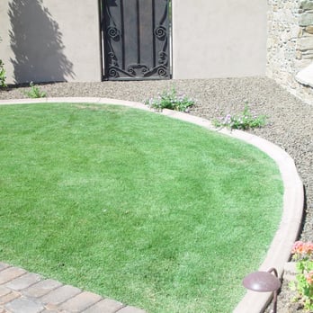 Create A Curb - a front yard with a lawn and a gate - Landscaping Near Me - Gilbert, Arizona