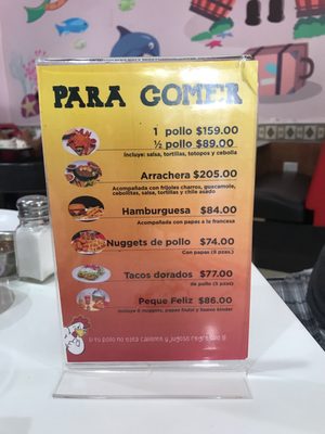 Menu photo 2 Pollo Feliz Playa del Carmen, ROO
