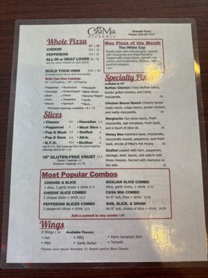 Menu photo 2 Casa Mia Pizzeria Sneads Ferry, NC Menu photo 2 Casa Mia Pizzeria Sneads Ferry, NC
