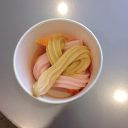 Menchies Frozen Yogurt - Mango, cherry and pumpkin