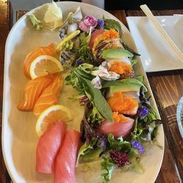 Rainbow Roll with sashimi and nigiri