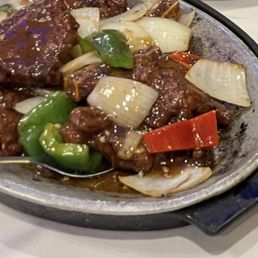 Beef short ribs with peppers and onions/shrimp with walnuts/shrimp fried rice/ beef chowfun Beef short ribs with peppers and onions/shrimp with walnuts/shrimp fried rice/ beef chowfun