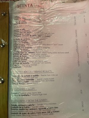 Menu photo 3 jacinta Madrid, M