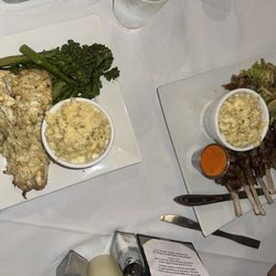 Crab Imperial Rockfish Lamb Chop Dinner 10/10 would recommend this place. Some of the best Mac & Cheese I've ever had.