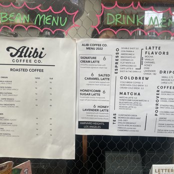 Alibi Coffee - Menu - Coffee & Tea Near Me - Los Angeles, California