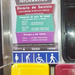 TREN LIGERO LÍNEA 1 - Horarios de servicio del tren ligero