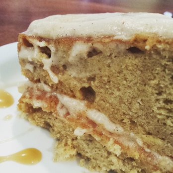 Mountain Comforts Coffee Cafe - Pumpkin Cake with Pumpkin Cream Cheese Frosting. Delicious and fluffy with a nice caramel drizzle. - Coffee & Tea Near Me - Bradenton, Florida Mountain Comforts Coffee Cafe - Pumpkin Cake with Pumpkin Cream Cheese Frosting. Delicious and fluffy with a nice caramel drizzle. - Coffee & Tea Near Me - Bradenton, Florida