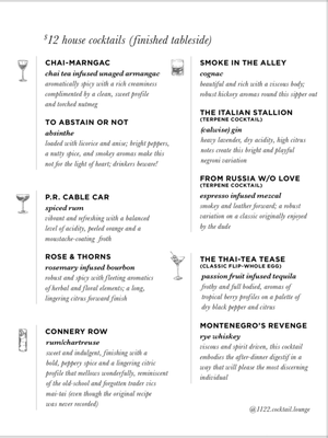 Menu photo 8 Eleven Twenty-Two Paso Robles, CA Menu photo 8 Eleven Twenty-Two Paso Robles, CA