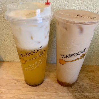 Teaspoon - Passion Sunrise paired with Tiger Chai (Iced) - Bubble Tea Near Me - Fremont, California Teaspoon - Passion Sunrise paired with Tiger Chai (Iced) - Bubble Tea Near Me - Fremont, California