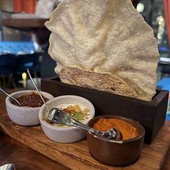 ROOH - Chutney Sampler with Garlic Naan, Green Pea & Ricotta Kulcha - Indian Near Me - San Francisco, California ROOH - Chutney Sampler with Garlic Naan, Green Pea & Ricotta Kulcha - Indian Near Me - San Francisco, California