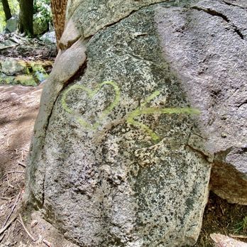 Heart Rock - 5/27/20 At 9am & 95 degrees Fahrenheit; Markings along the trail are hard to see, alongside the creek - Hiking Near Me - Crestline, California