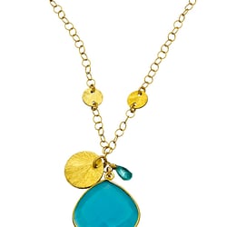 Athena Designs - aqua chalcedony and 14kt gold fill necklace