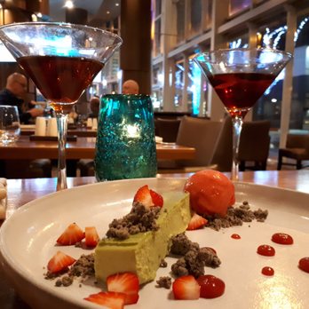 Showcase Restaurant & Bar - Matcha cheesecake with strawberry sorbet. Delicious! :) - Seafood Near Me - Vancouver, British Columbia Showcase Restaurant & Bar - Matcha cheesecake with strawberry sorbet. Delicious! :) - Seafood Near Me - Vancouver, British Columbia