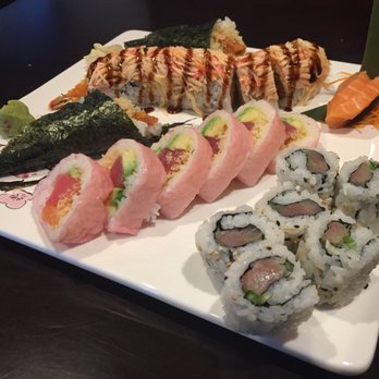 Miya Sushi - Salmon sashimi, spicy tuna hand rolls, edison, tiger, and yellowtail roll - Sushi Bars Near Me - Jacksonville, Florida Miya Sushi - Salmon sashimi, spicy tuna hand rolls, edison, tiger, and yellowtail roll - Sushi Bars Near Me - Jacksonville, Florida