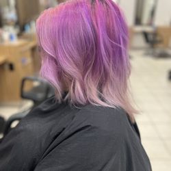 JCPenney Salon - Haircut and blowout in between purple touchup