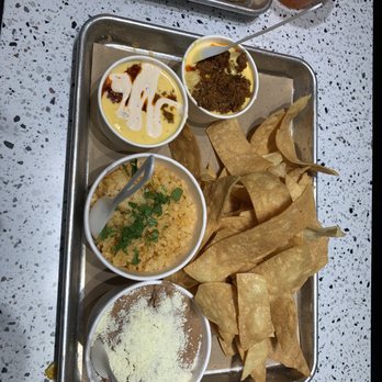 Plomo Quesadilla Bar - Rice, beans, chorizo Mac and cheese and Dirty Queso - Small and chips - Mexican Near Me - Dallas, Texas Plomo Quesadilla Bar - Rice, beans, chorizo Mac and cheese and Dirty Queso - Small and chips - Mexican Near Me - Dallas, Texas