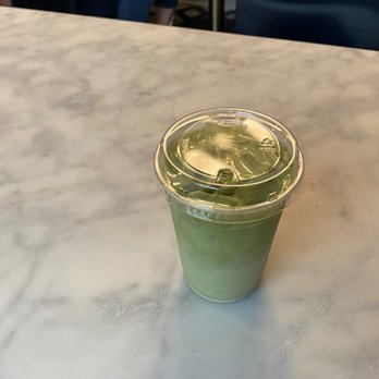 Café Georgetown - ICED MATCHA LATTE with almond milk - Coffee & Tea Near Me - Washington, DC, District of Columbia