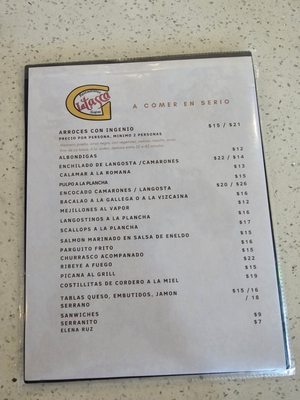 Menu photo 2 La Tasca G Hialeah, FL Menu photo 2 La Tasca G Hialeah, FL