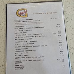 La Tasca G - Menu