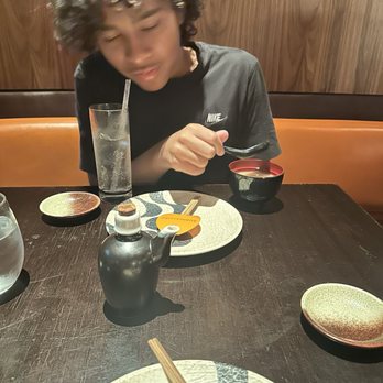 Sushisamba - My son Enjoying miso soup! - Asian Fusion Near Me - Las Vegas, Nevada