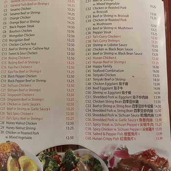 Tai's Asian Bistro - Menu - Jan 9, 2023. - Asian Fusion Near Me - Madison, Wisconsin