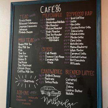 Cafe 86 - Menu - Cafes Near Me - Northridge, California