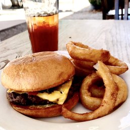 Green chile cheese burger, nicely prepared.