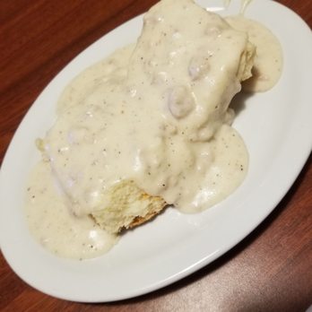 Corky's Kitchen & Bakery - Biscuits & gravy that comes with Barry's scramble - Breakfast & Brunch Near Me - Perris, California