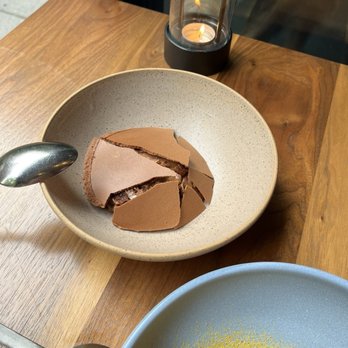 Elske - Chocolate mousse with sunchoke crunch! To die for - Scandinavian Near Me - Chicago, Illinois Elske - Chocolate mousse with sunchoke crunch! To die for - Scandinavian Near Me - Chicago, Illinois