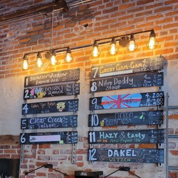 Broken Arrow Brewing Company - menus on a brick wall - Brewpubs Near Me - Broken Arrow, Oklahoma Broken Arrow Brewing Company - menus on a brick wall - Brewpubs Near Me - Broken Arrow, Oklahoma