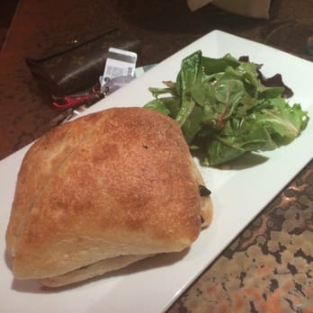 Piattini - Portobello sandwich on ciabatta with side salad - Italian Near Me - Boston, Massachusetts Piattini - Portobello sandwich on ciabatta with side salad - Italian Near Me - Boston, Massachusetts