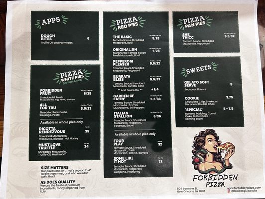 Menu photo 7 Forbidden Pizza New Orleans, LA