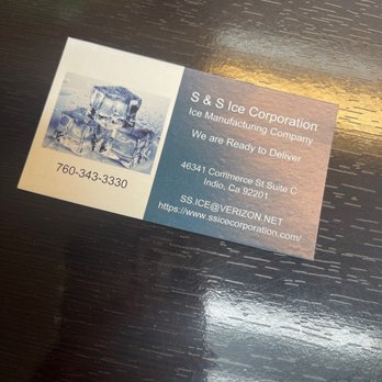 S & S Ice - Business Card - Ice Delivery Near Me - Indio, California S & S Ice - Business Card - Ice Delivery Near Me - Indio, California